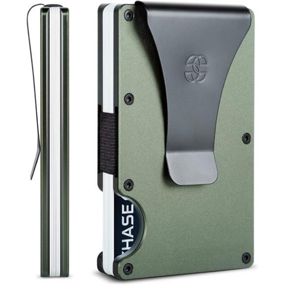 Slim Metal Wallet for Men Tactical Wallet RFID Blocking Card Holder w Money Clip